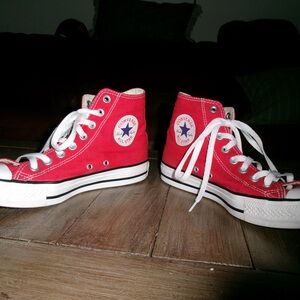 Converse Red High Top Sneakers with White Accents